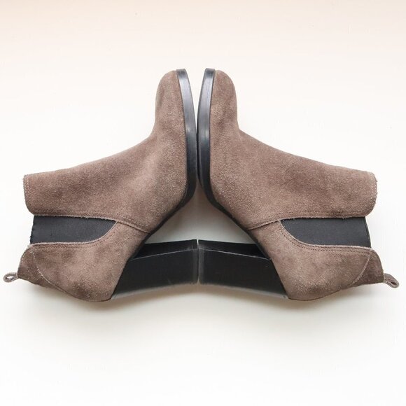 Marc Fisher Taupe Suede Leather Block Heel Ankle Boots / Booties - Picture 11 of 15